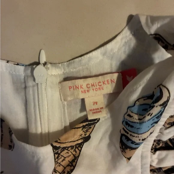 Pink Chicken Ice Cream Cone Print Dress - Picture 3 of 4